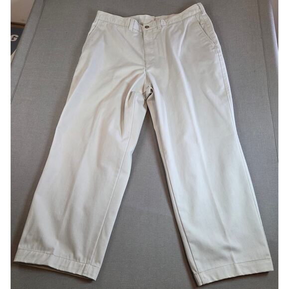 Hill & Archer Men’s Khaki 100% Cotton Pants 38x29 Casual Chino Style - Picture 1 of 15